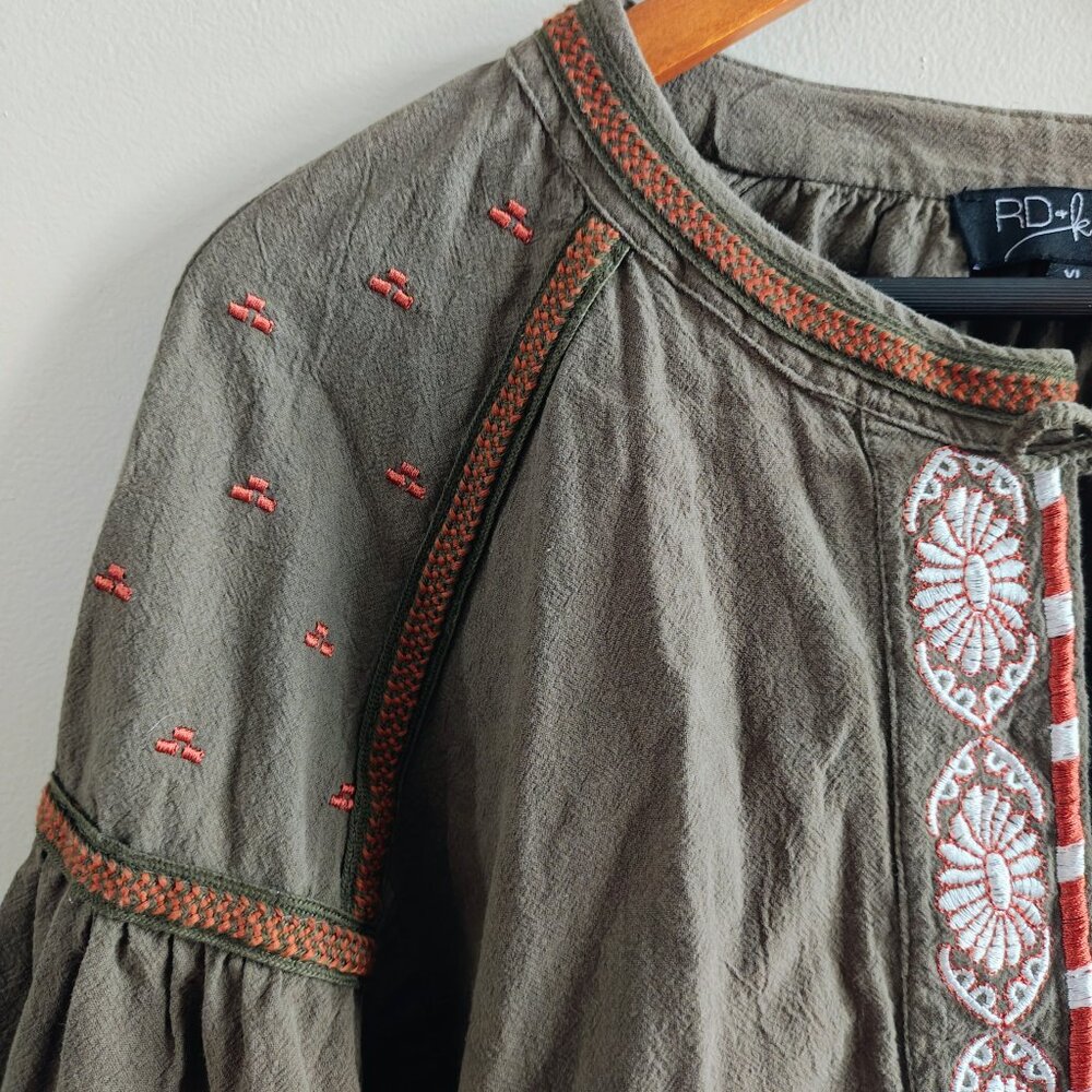 RD + KOKIO For Anthropologie Embroidered Top/Jacket - Picture 9 of 12